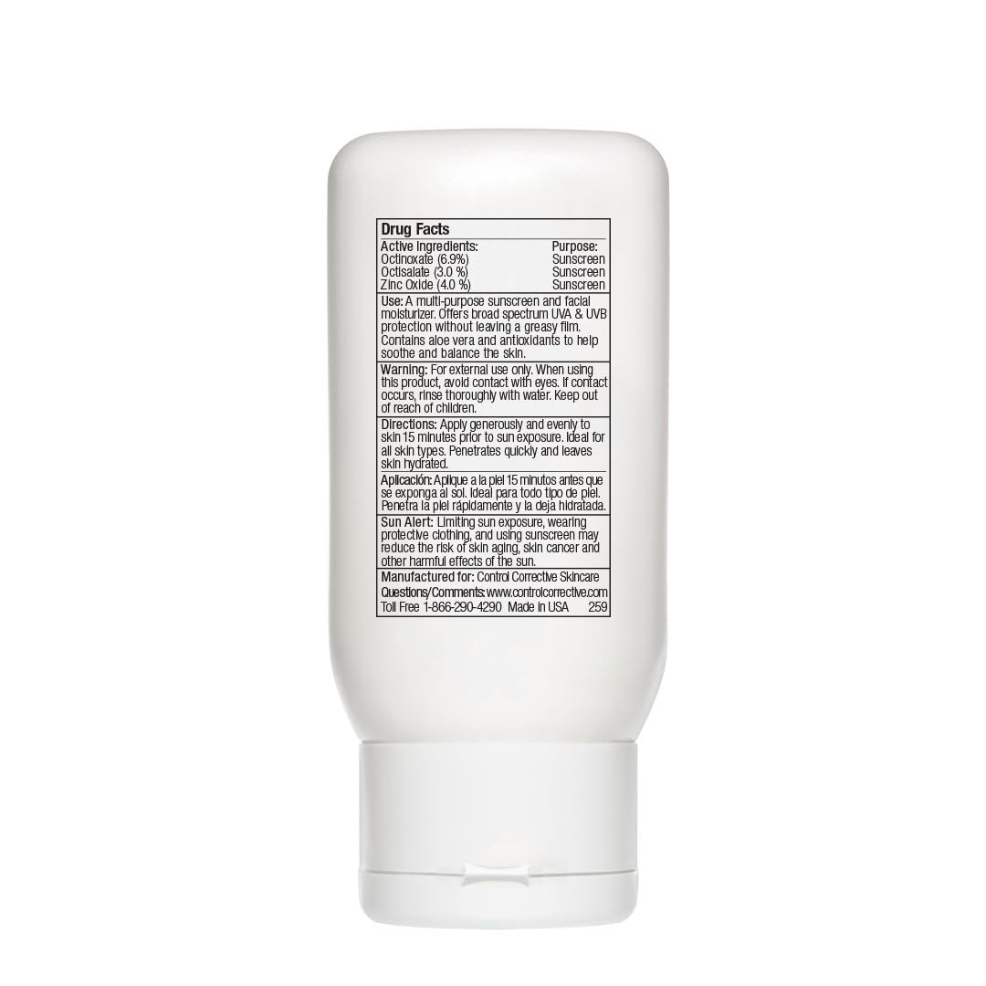 CONTROL CORRECTIVE Oil Free Sunscreen texture is lightweight and greaseless for comfortable wear.