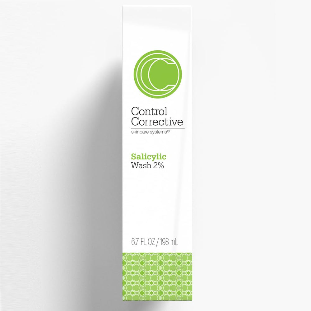 CONTROL CORRECTIVE Salicylic Wash label detail highlights 2% salicylic acid.