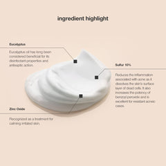 CONTROL CORRECTIVE Sulfur Calming Mask jar with spatula demonstrates soothing application