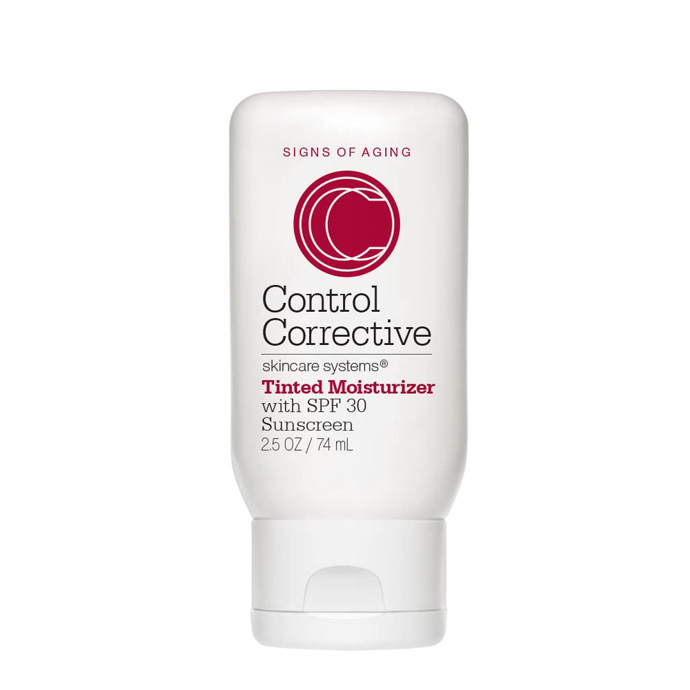 CONTROL CORRECTIVE tinted moisturizer SPF 30 bottle delivers lightweight hydration and sheer coverage.