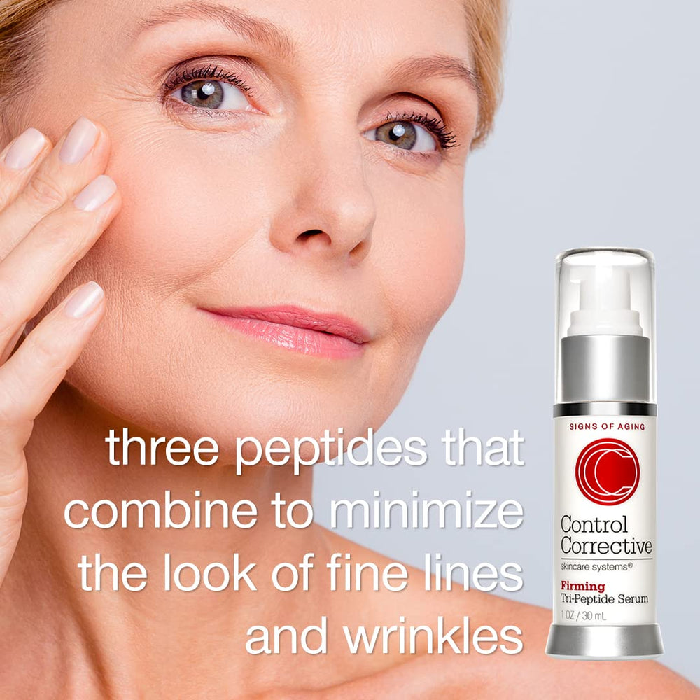 Control Corrective Tri-Peptide Serum application spot suggests plumping effect