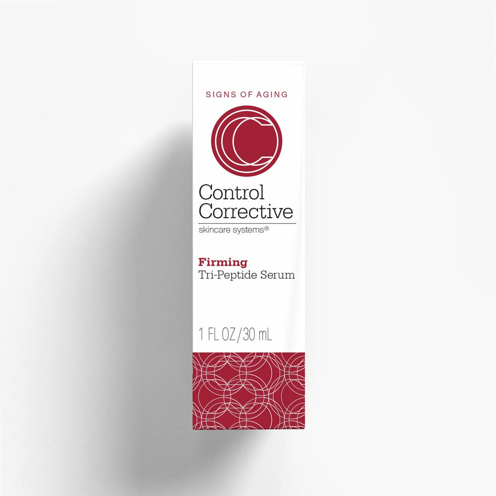 Control Corrective Tri-Peptide Serum closeup emphasizes collagen and elastin support