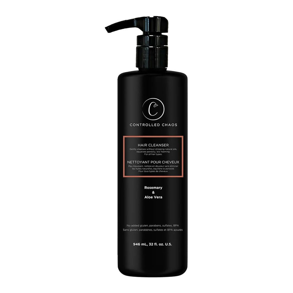 Controlled Chaos bottle pouring cleanser for hydrated, defined curls