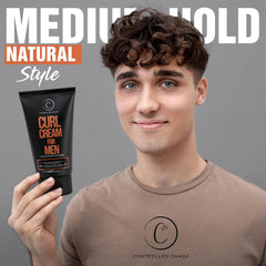Controlled Chaos Curl Cream being applied to damp hair for smooth waves.