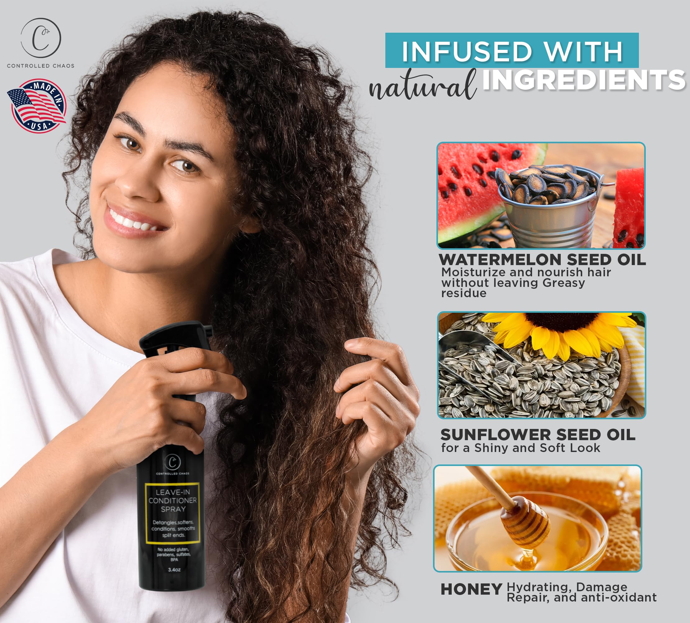 Controlled Chaos: vaporisateur-anti-frizz, aide à maîtriser les frisottis sans graisser.