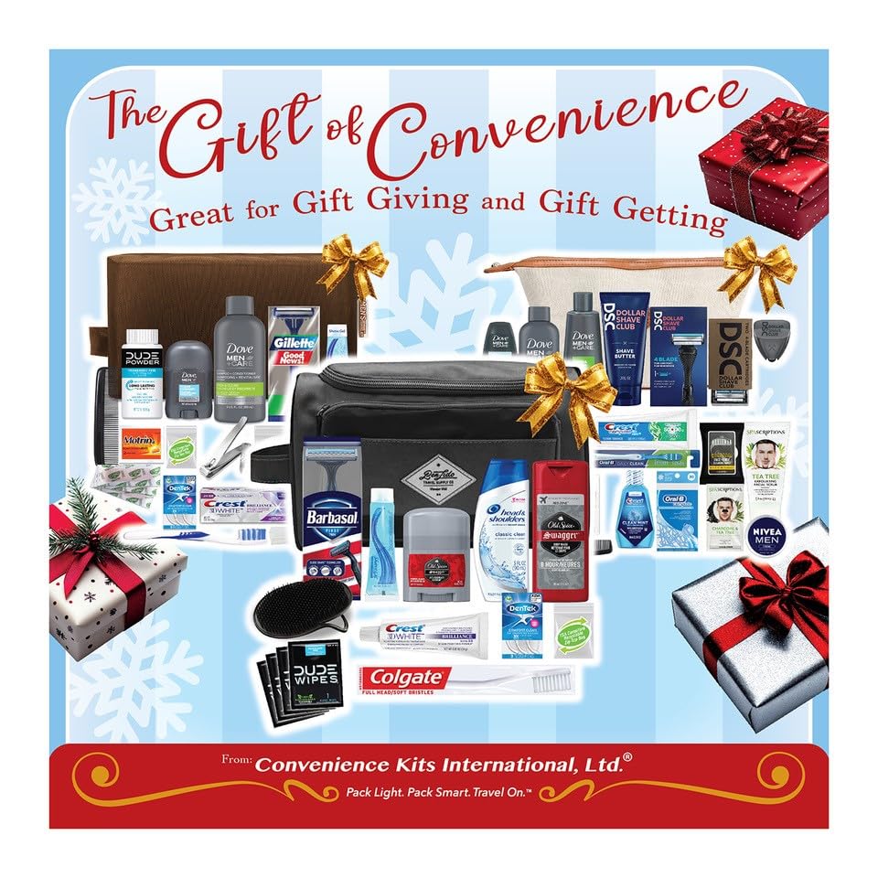 Convenience Kits International toothbrush and Dentek flossers with styling comb for hygiene on trips.