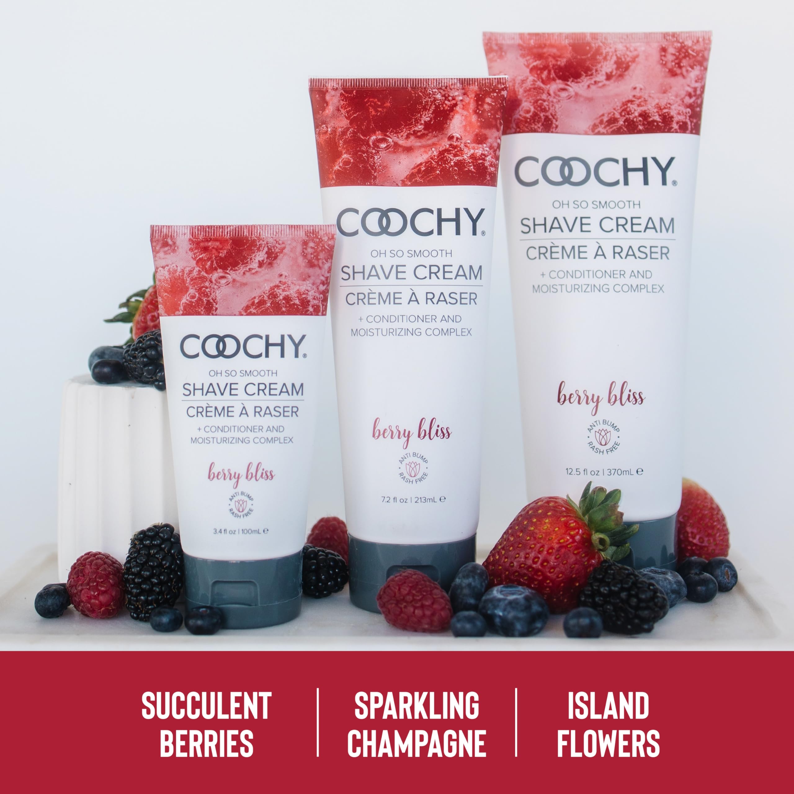 Jojoba-infused Berry Bliss supports skin nourishment during shaving.