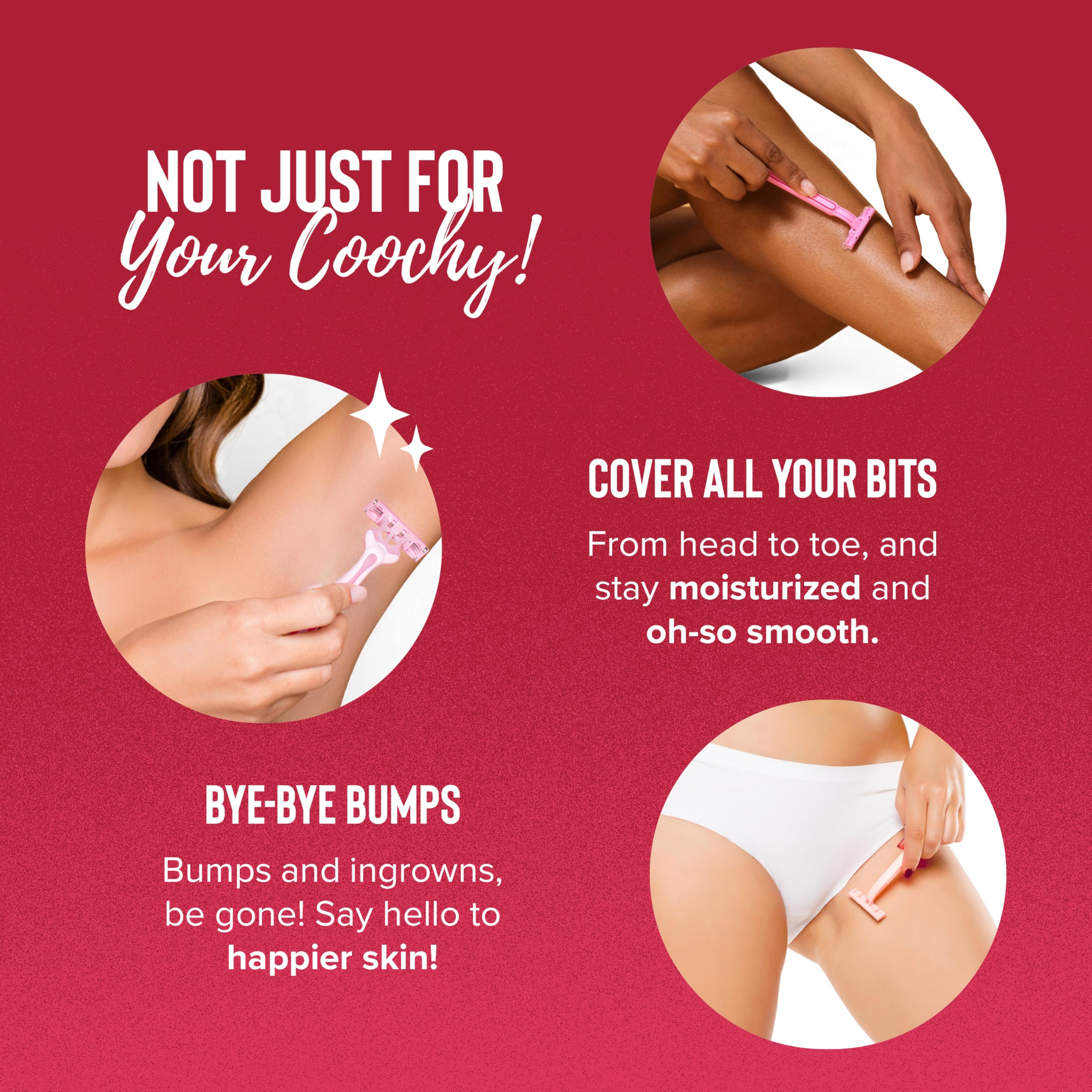 Underarm area treated with Berry Bliss for sensitive skin.