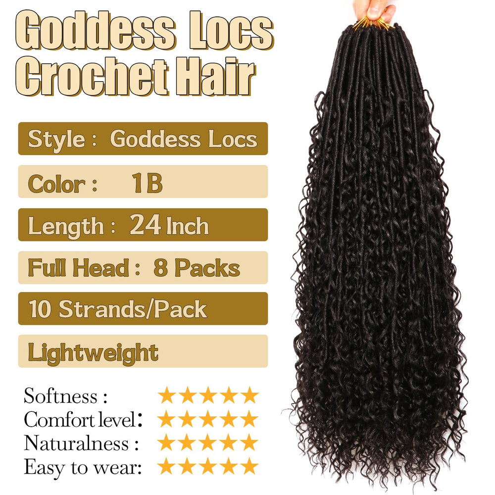 CooCooJoo Goddess Locs 24-inch pre-looped design for beginner-friendly installation