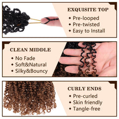 COOKOO Lightweight crochet hair with Senegalese twist texture.