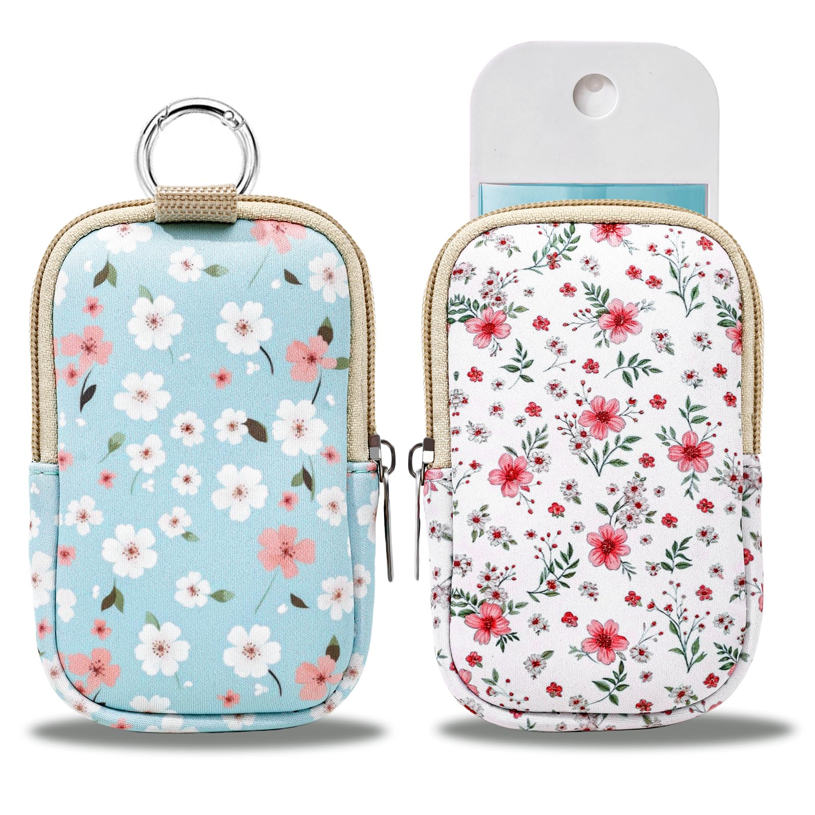 COOKOOKY 2Pack sanitizer case front view, travel-ready storage for small bottles.