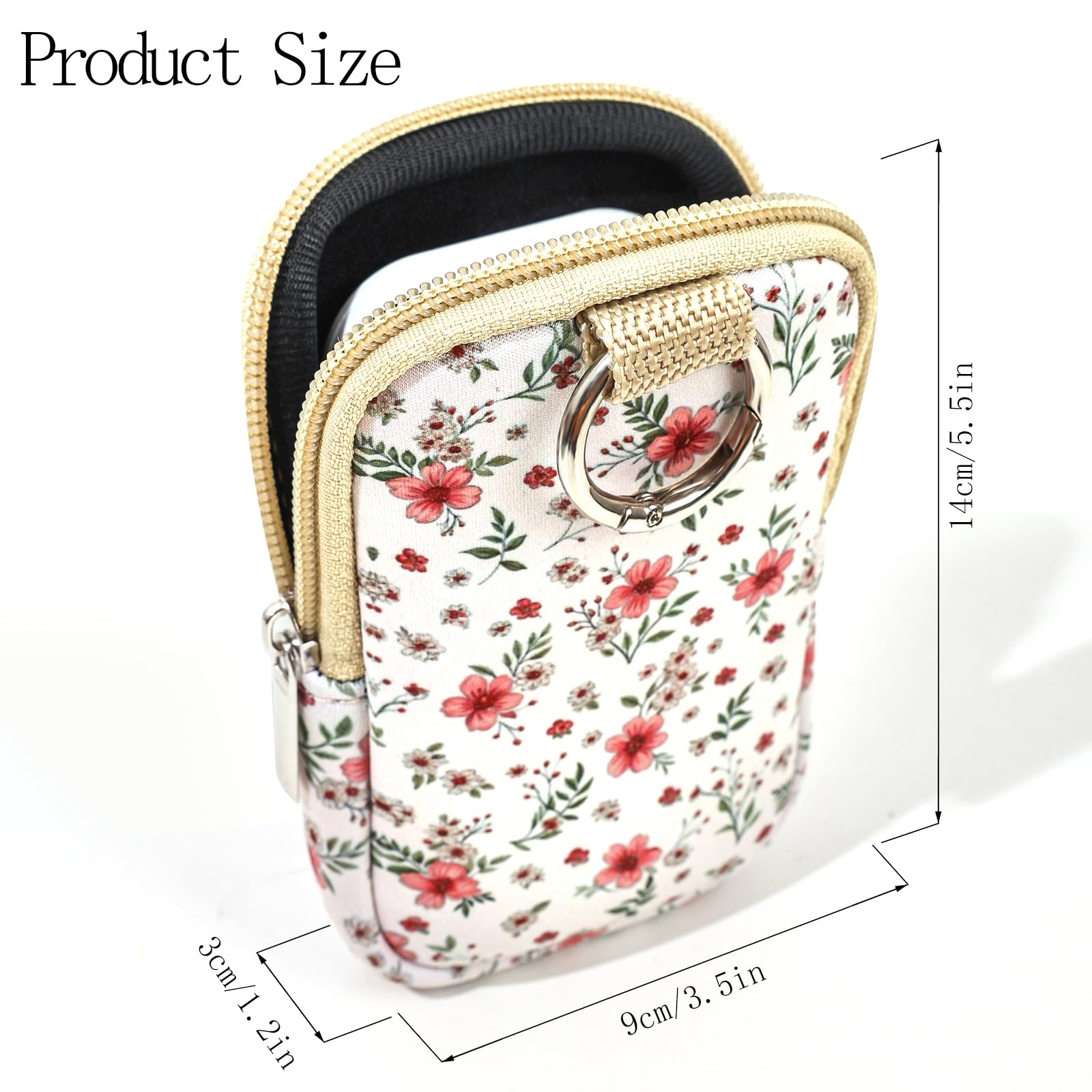 COOKOOKY mini sanitizer pouch zipper detail, durable and easy to access.