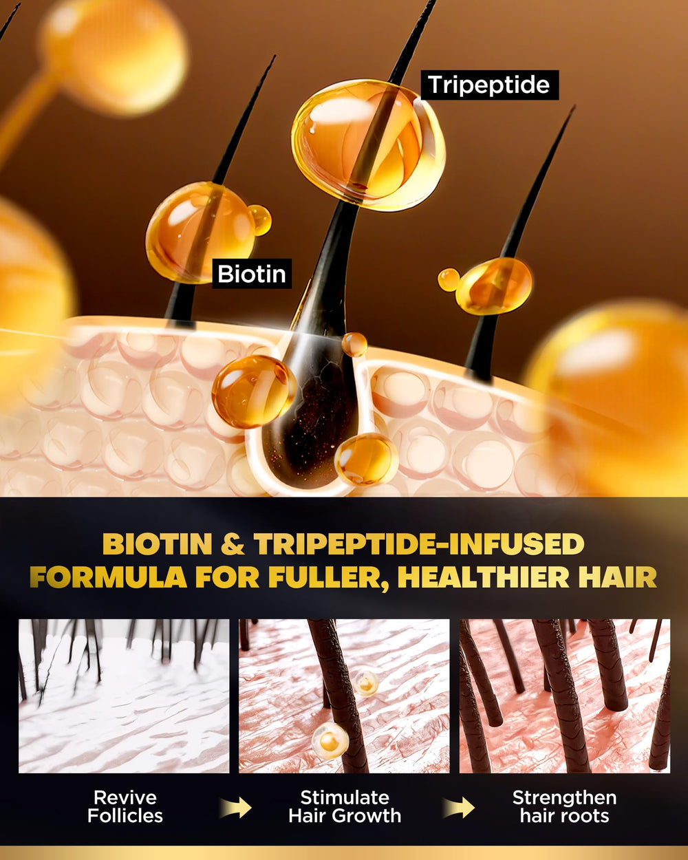 COOLKESI biotin shampoo foam close-up highlighting rich lather and nourishing scalp care.