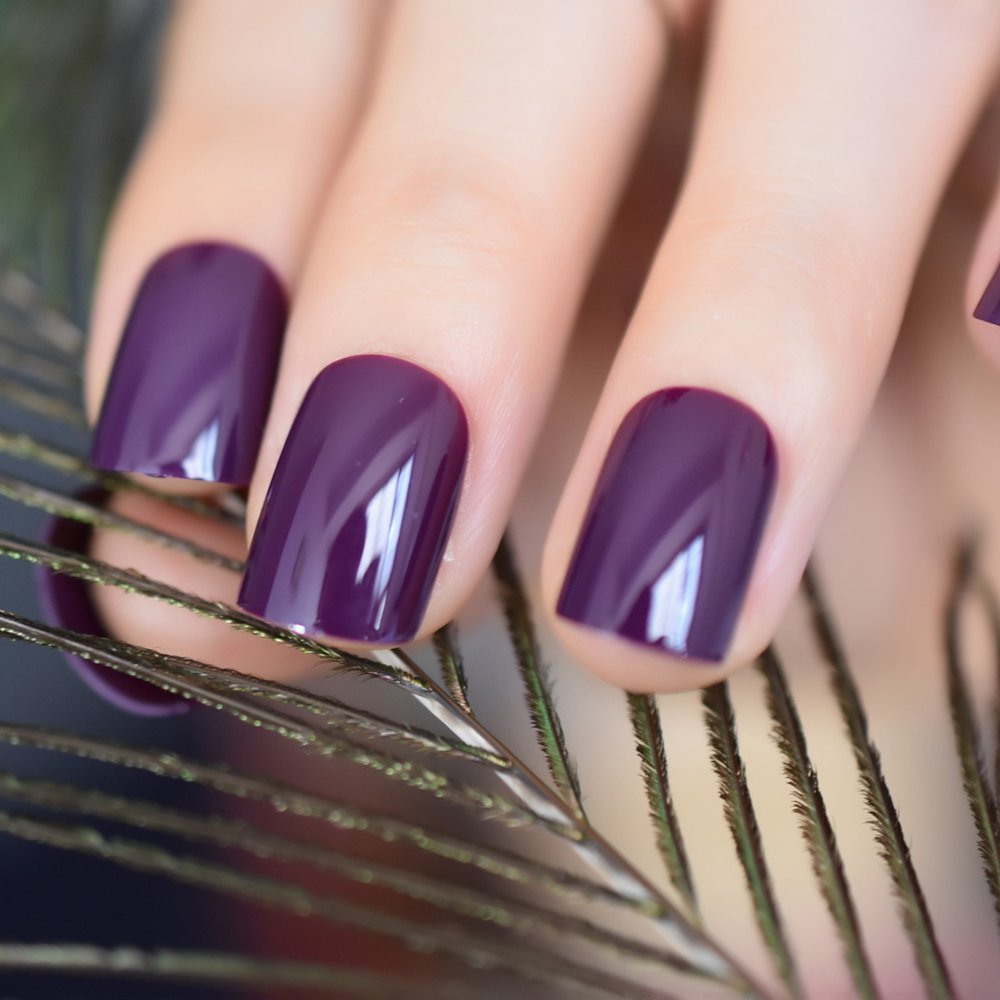 CoolNail 24pcs dark violet nail tips for versatile DIY sets.