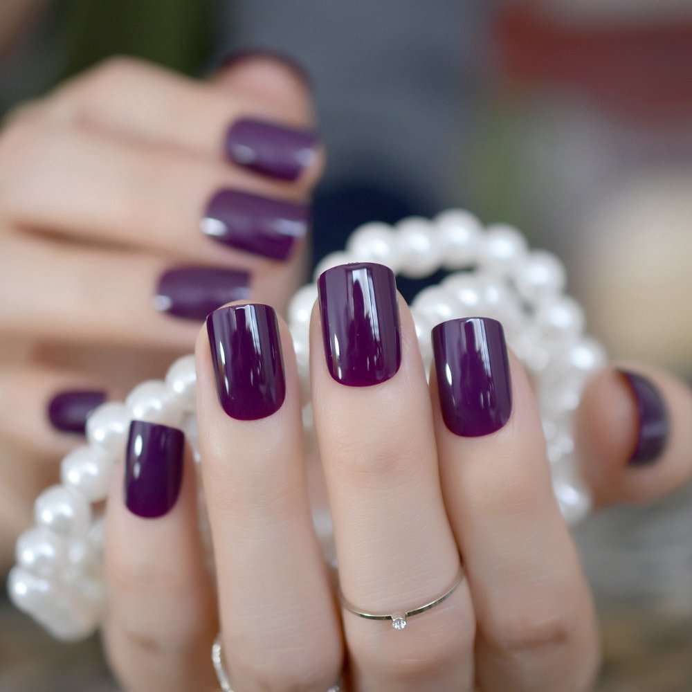 CoolNail UV-compatible dark violet tips for fast, durable nail enhancements.