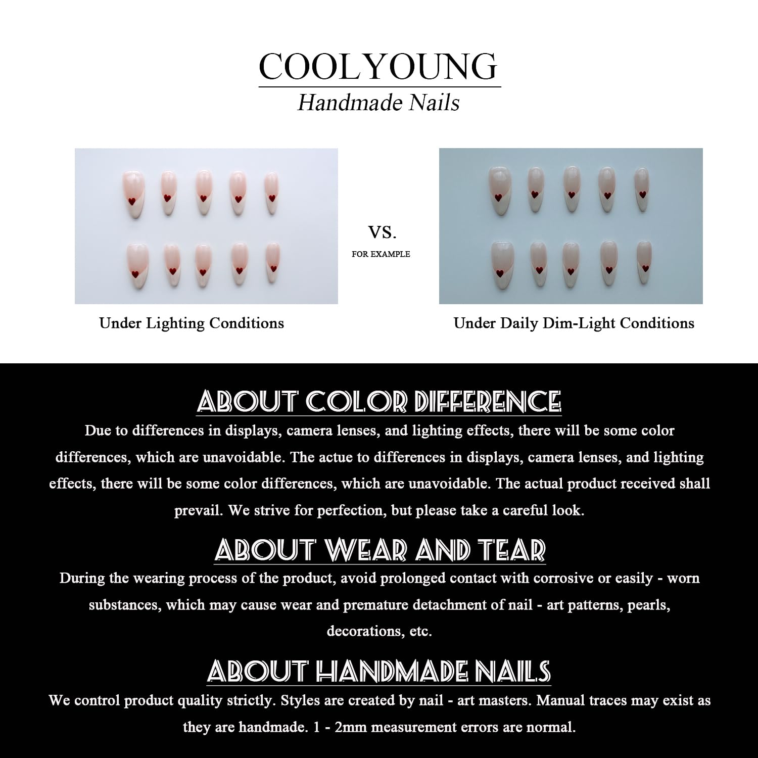 COOLYOUNG care tips for long-lasting wear and easy removal.
