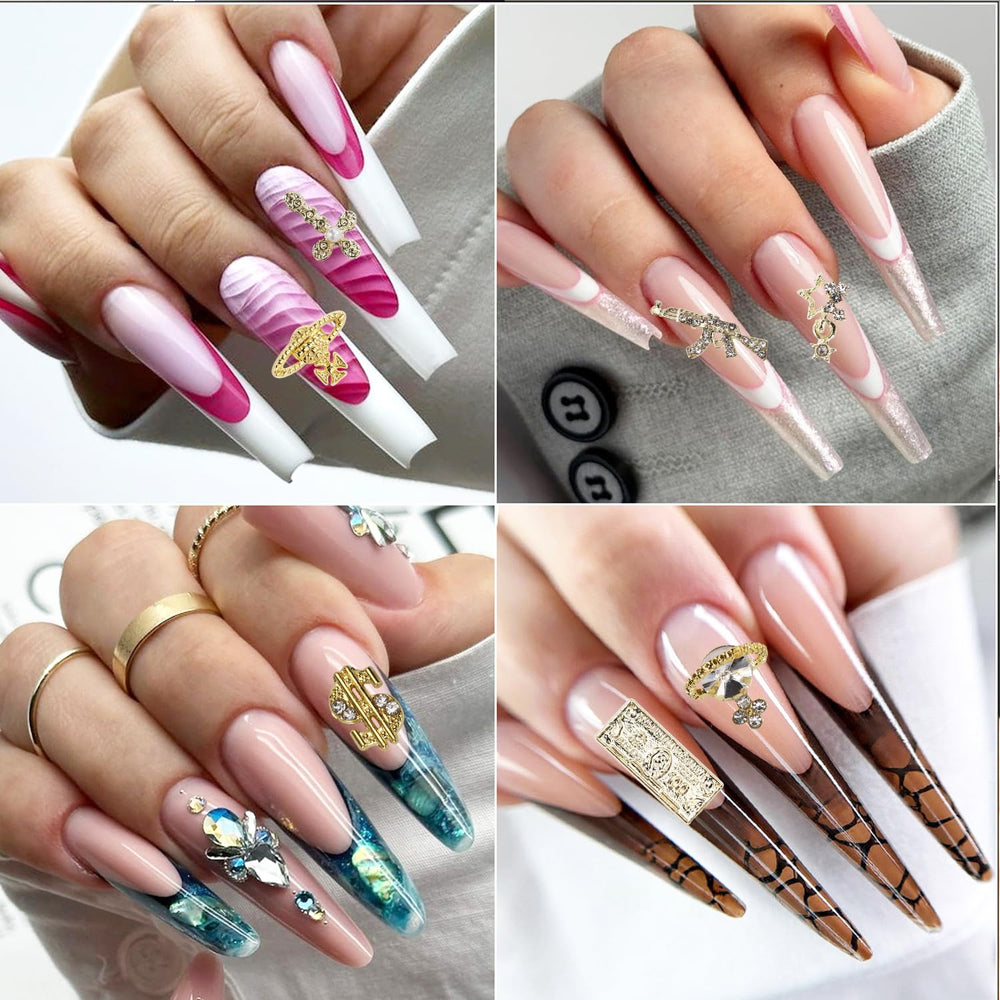 COOSLIM alloy nail charms set is versatile for nails and DIY crafts.