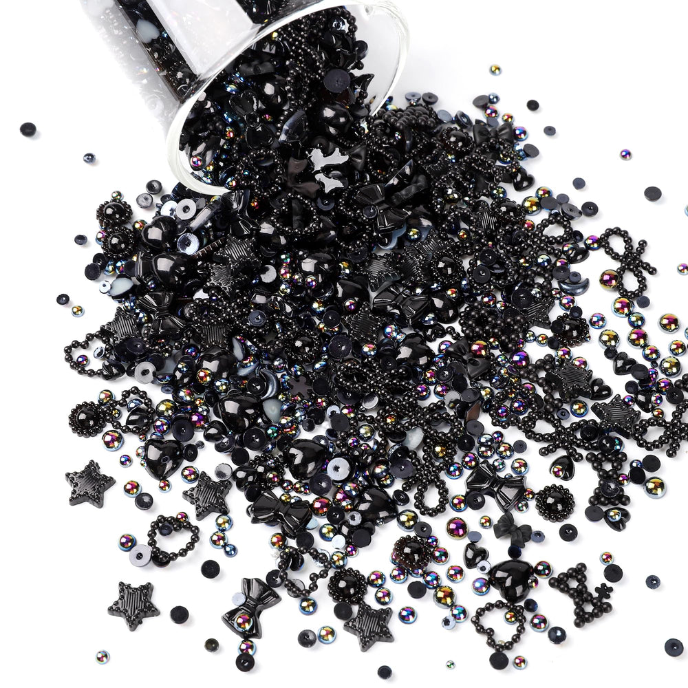 COOSLIM flatback pearl charms provide subtle shine on acrylic nails.