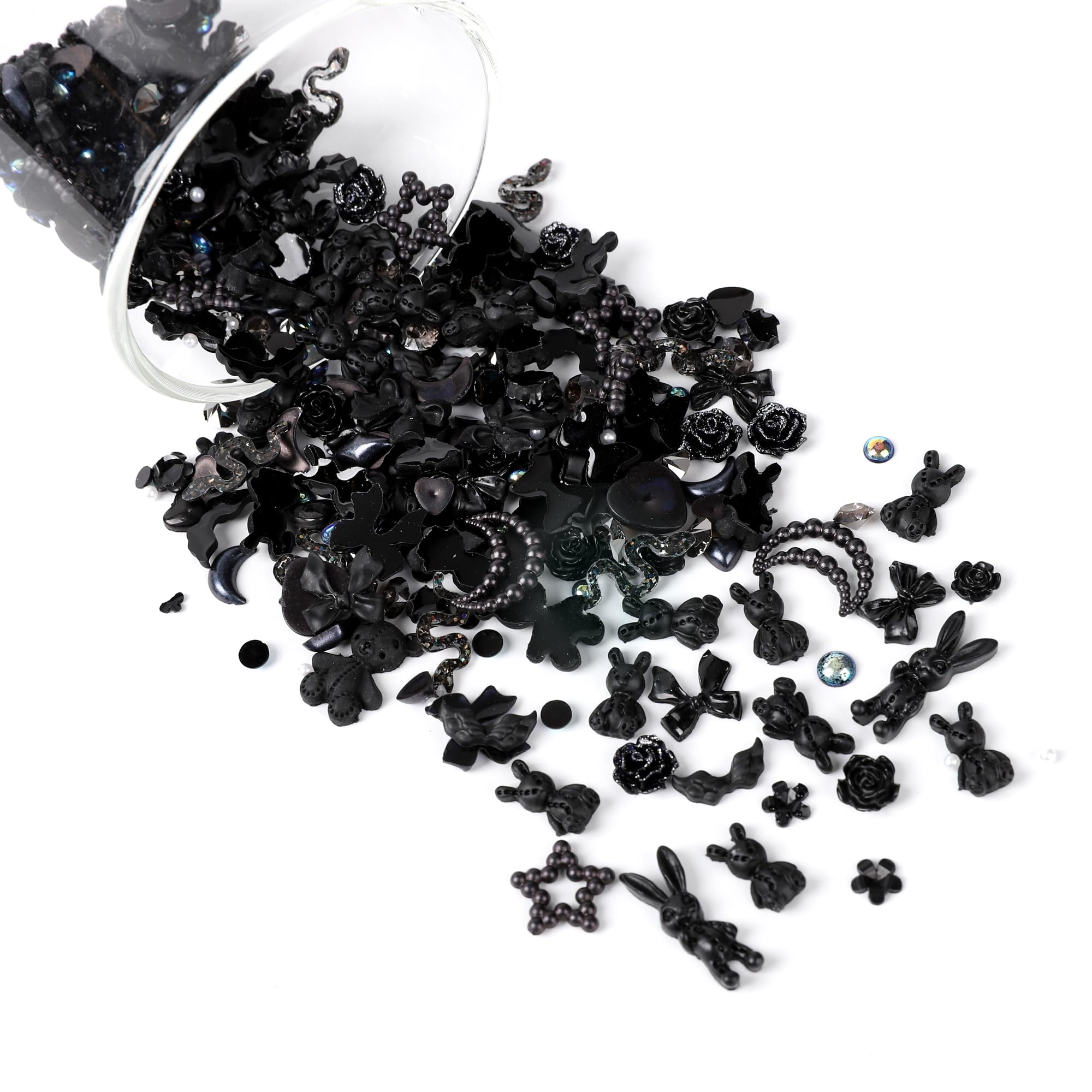cooslim glittery, translucent charms pair with beads for sparkling effects