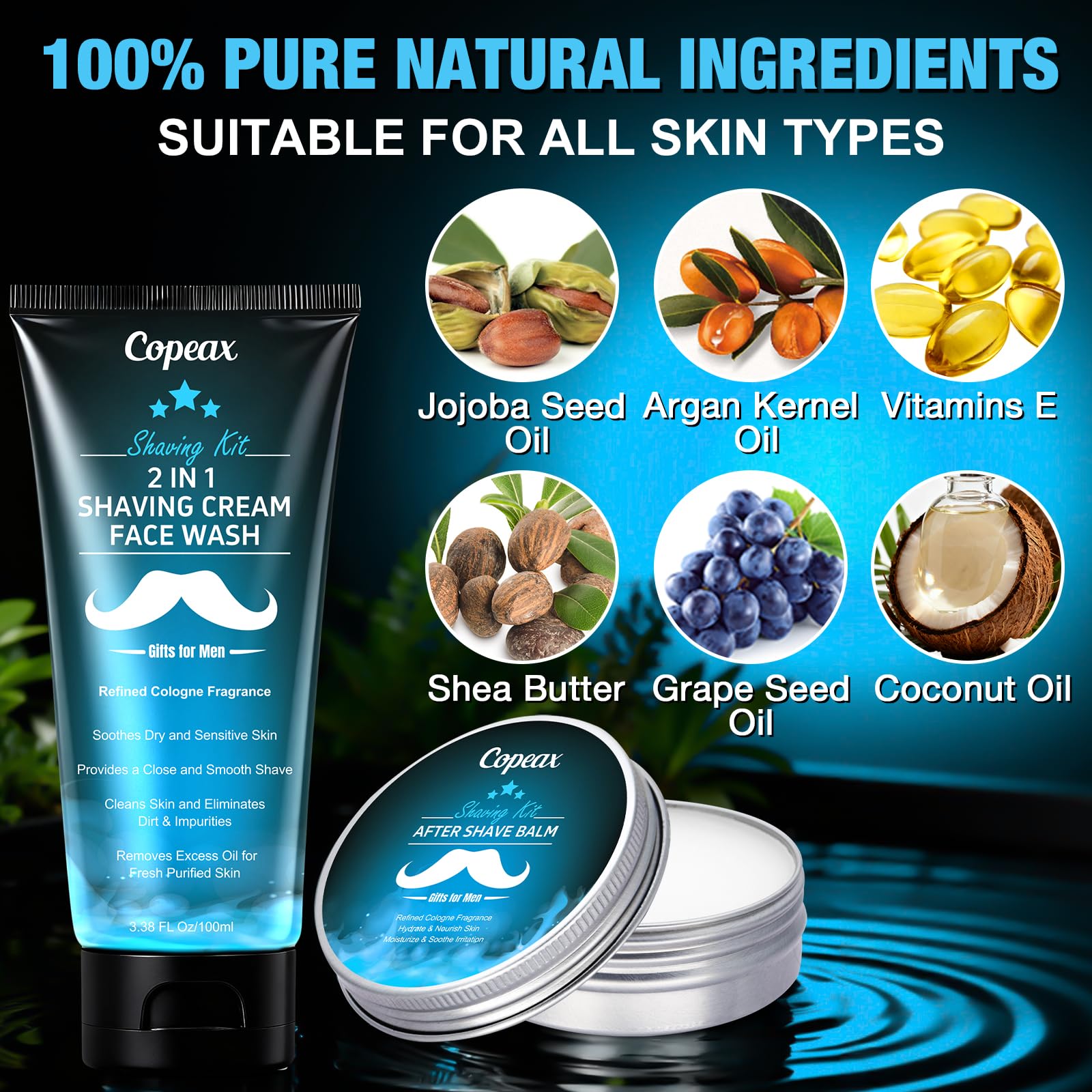Copeax shaving bowl with double-wall insulation for rich lather.