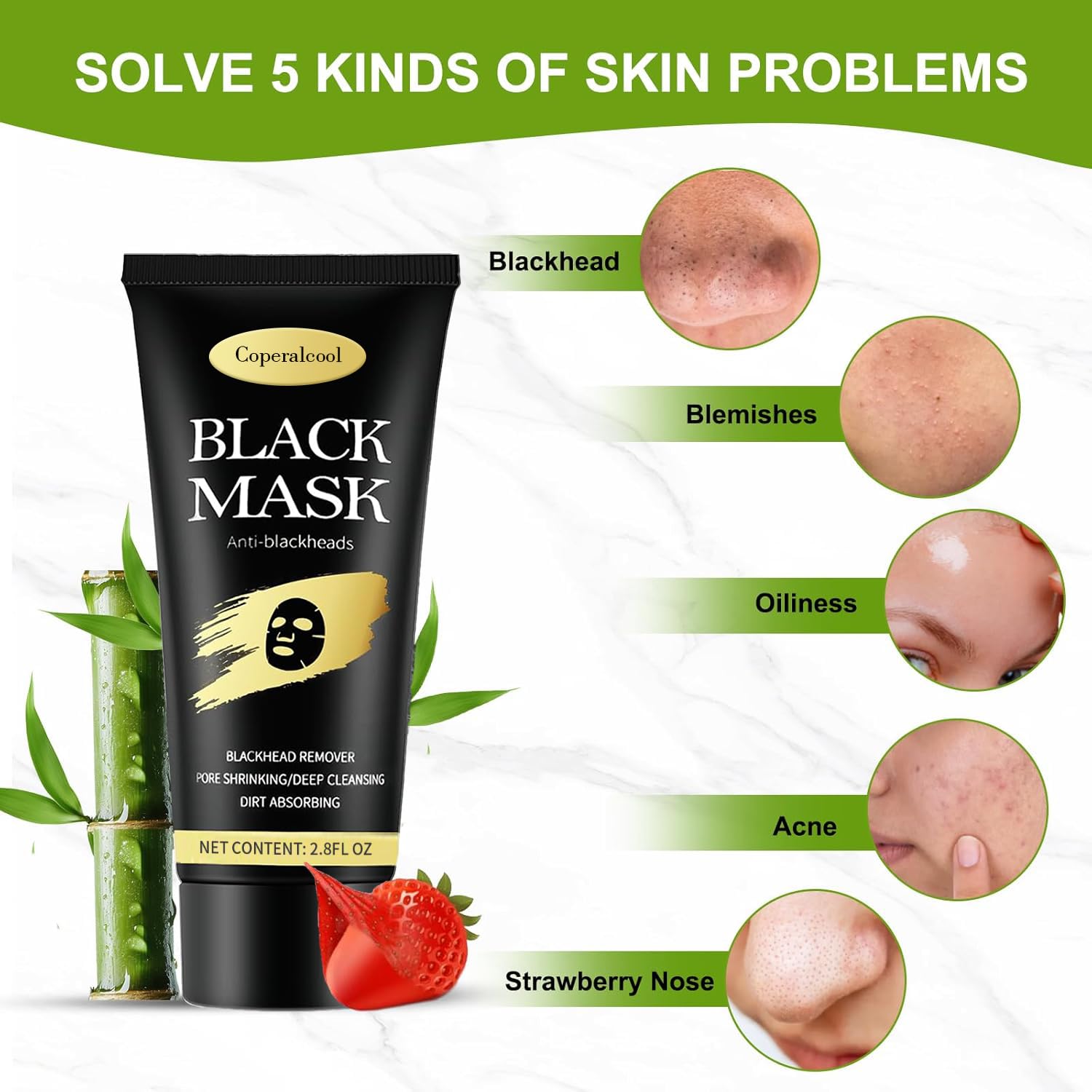Coperalcool Charcoal Mask close-up demonstrates deep pore cleansing and oil balance