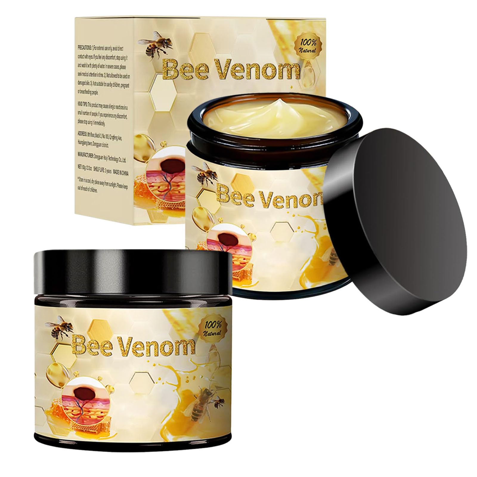COPFASTOK Bee Venom Cream tube beside daily skincare items for routine use