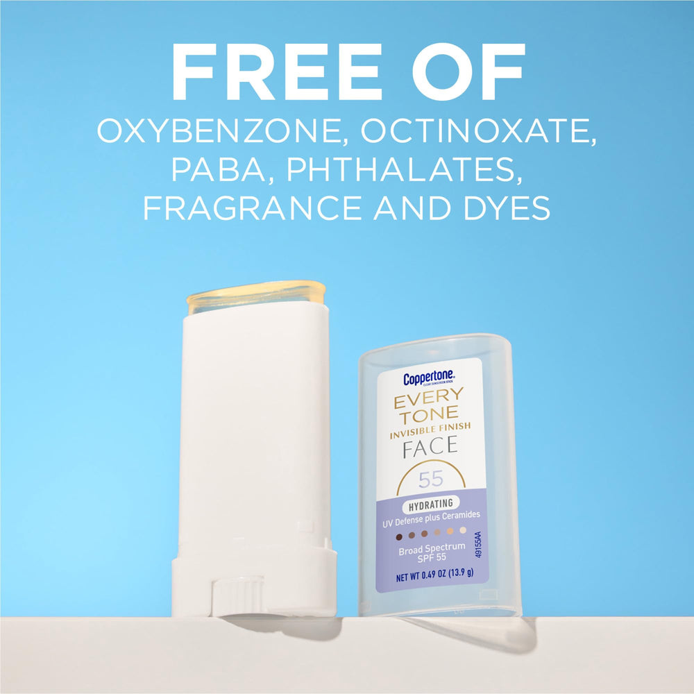 Coppertone Every Tone on-the-go usage highlights mess-free reapplication.