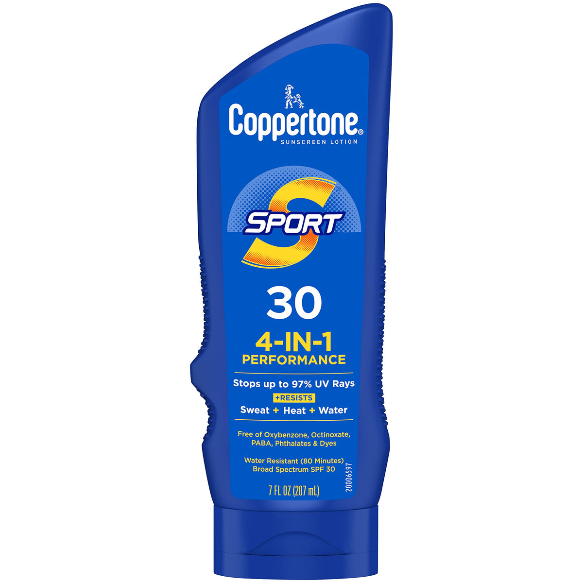 Coppertone Sport SPF 30 lotion bottle for reliable sun protection during outdoor activities.