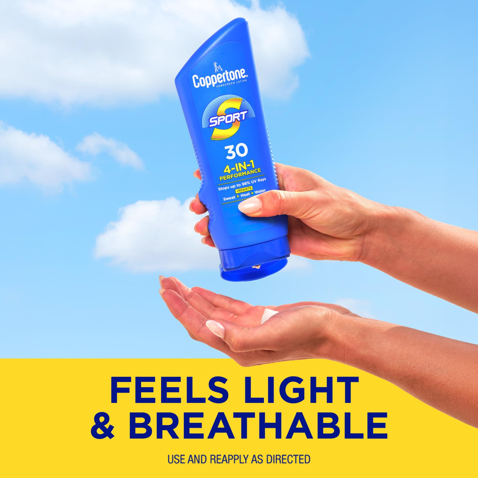 Vitamin E in Coppertone Sport SPF 30 lotion for skin nourishment.