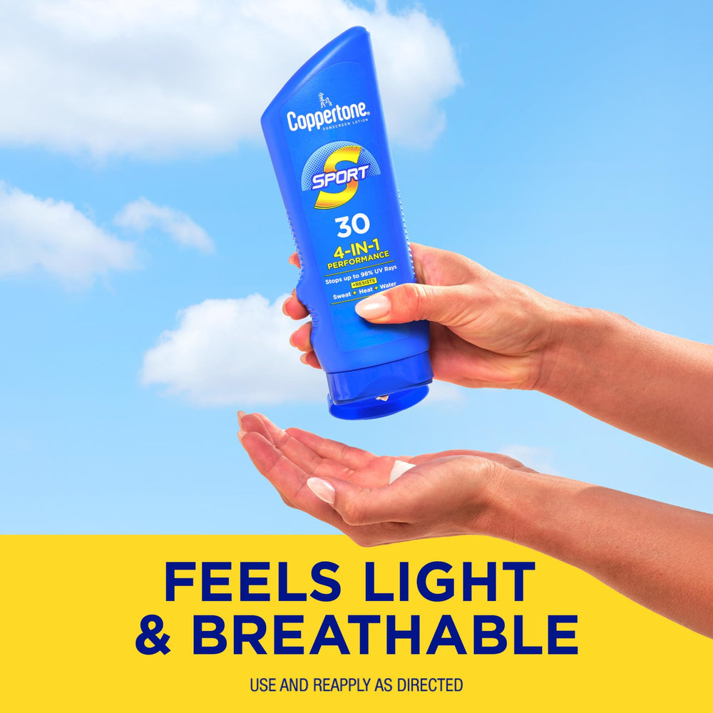 Vitamin E in Coppertone Sport SPF 30 lotion for skin nourishment.