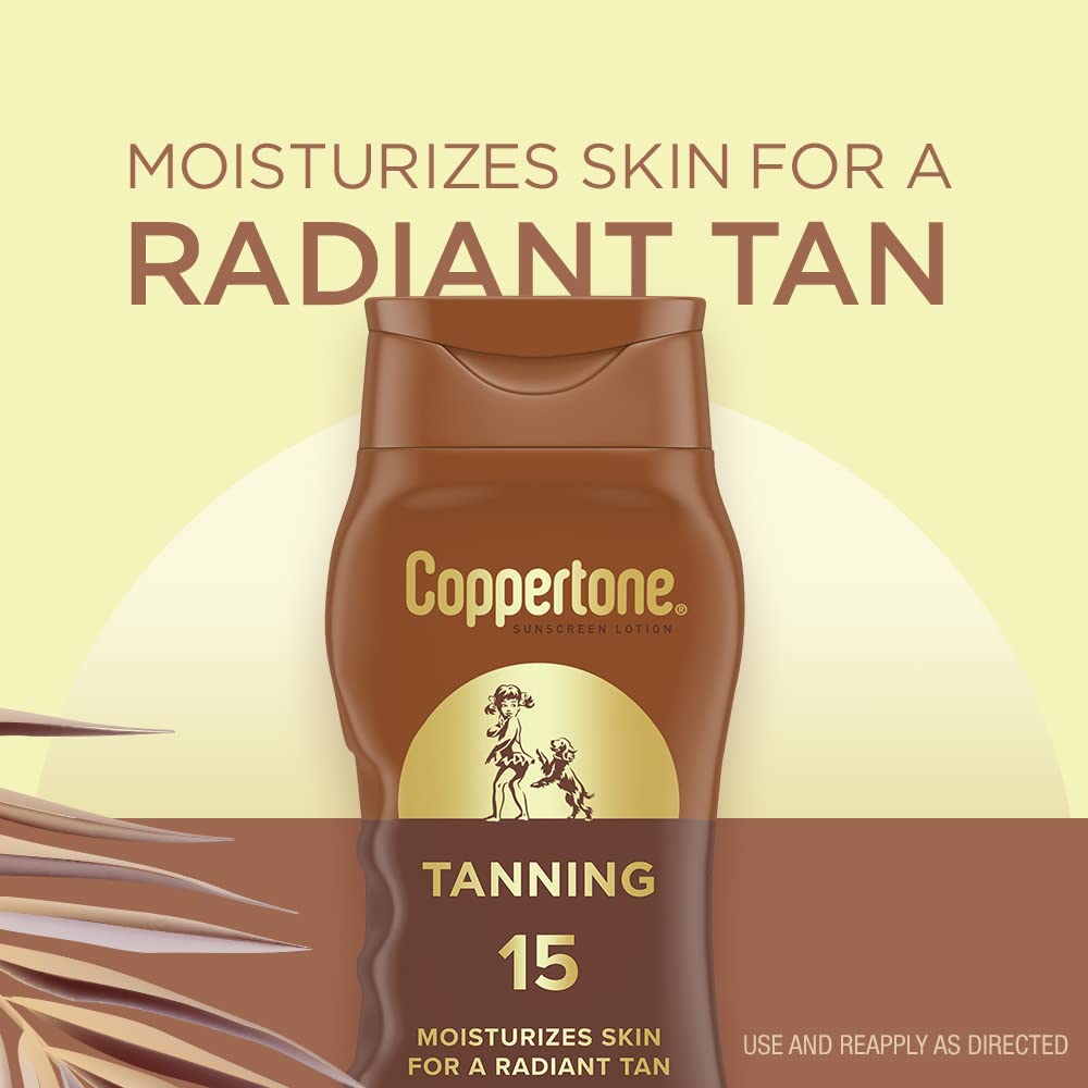 Close up of Coppertone tanning sunscreen lotion texture on skin for a lightweight feel