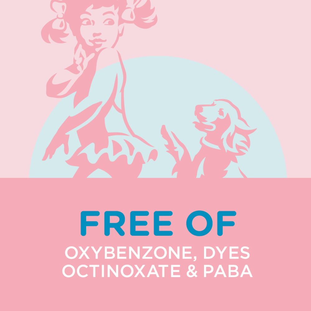 Free from dyes, PABA, Octinoxate, and Oxybenzone for cautious sun exposure