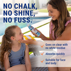 Label close-up of Coral Isles spray highlighting reef-safe promise.