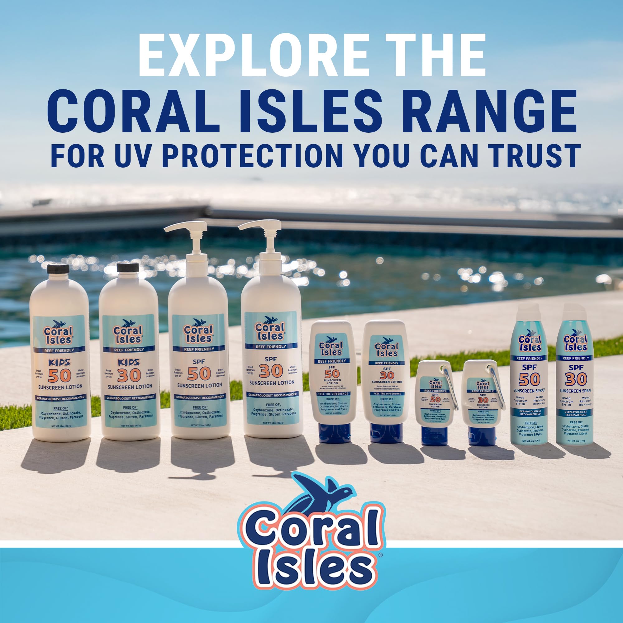 Coral Isles Hawaii-compliance seal emphasizes reef-safe, ocean-friendly sunscreen