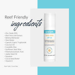 Coral Safe Mineral Sunscreen Zinc Oxide visual communicates mineral protection on skin.