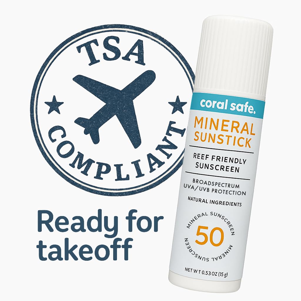 Coral Safe facestick packaging highlights eco-friendly design and reef-safe ingredients.