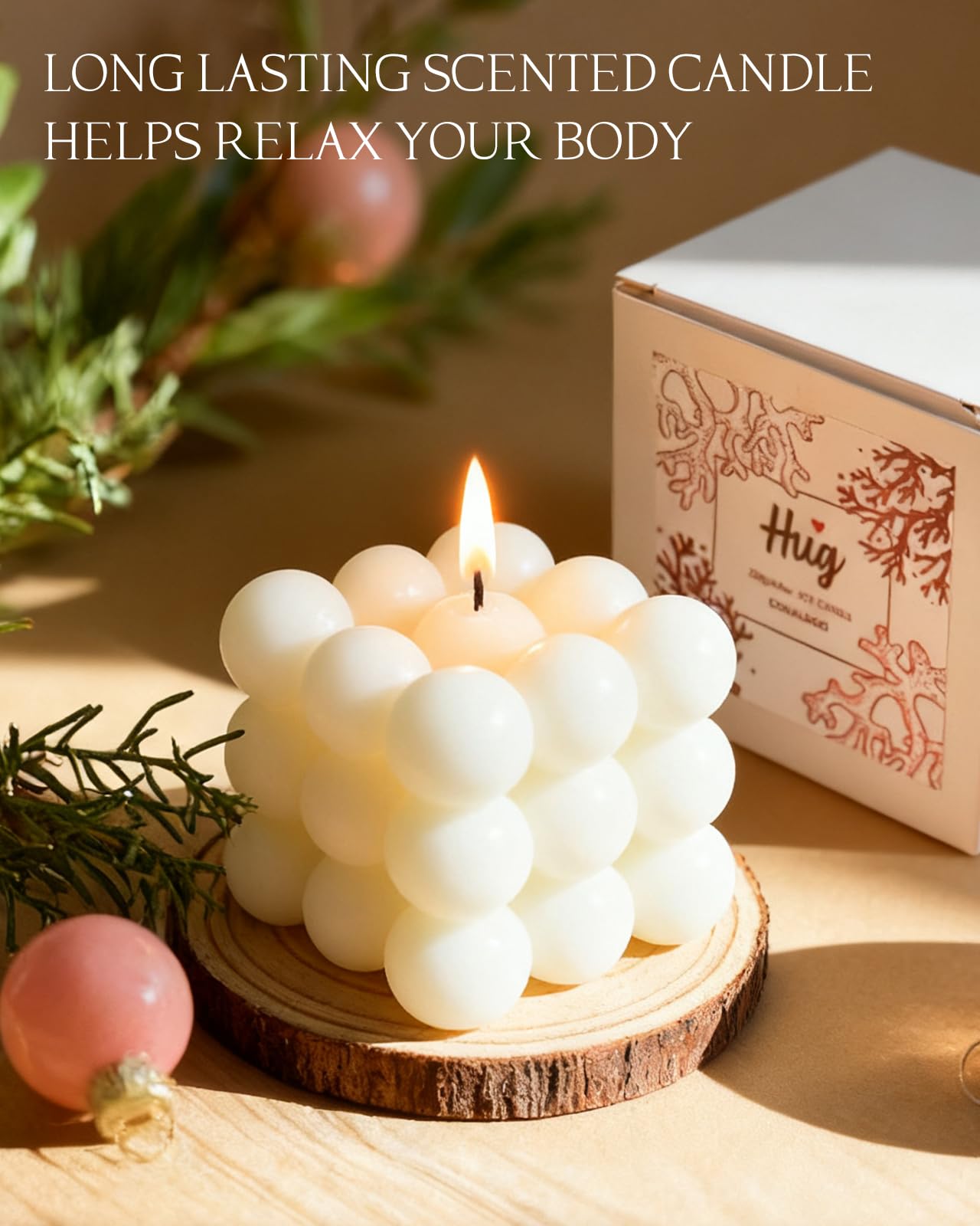Coralogo scented candle provides tranquil ambiance and relaxation.