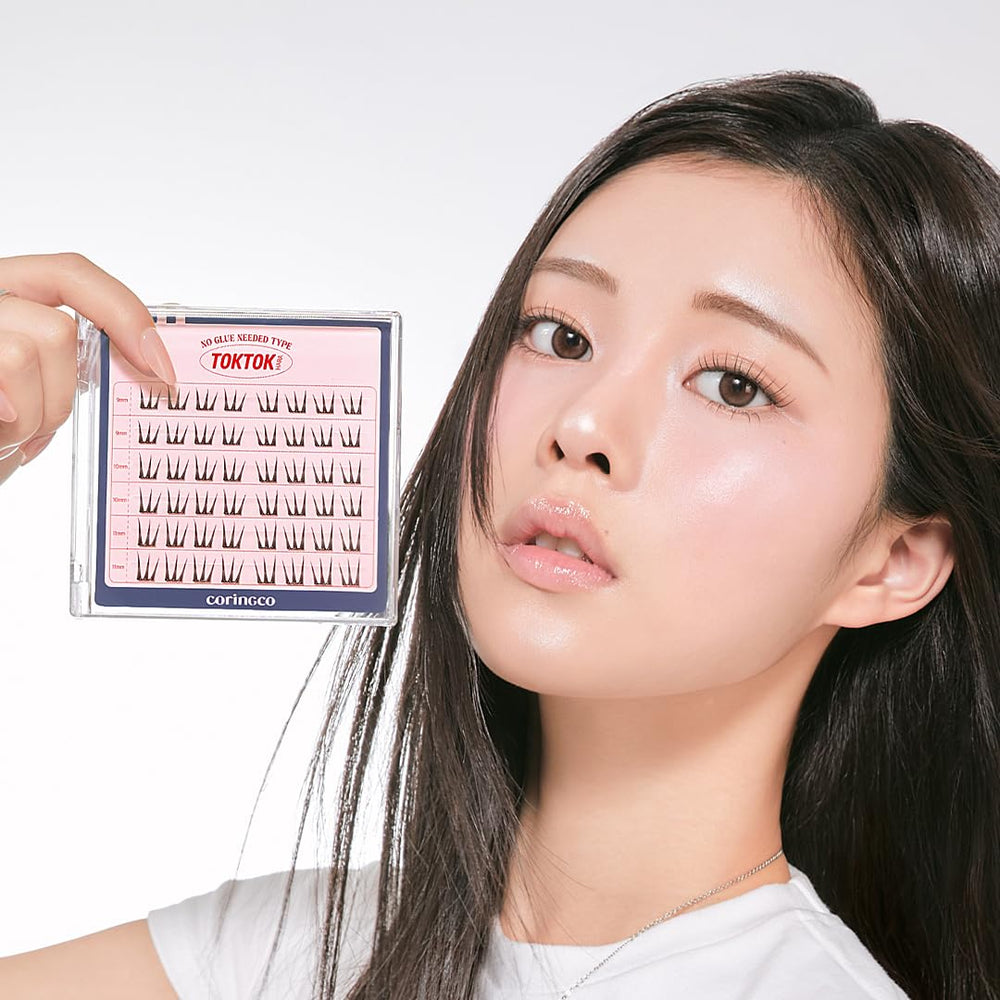 CORINGCO Toktok Hara Pure 11mm lash cluster close-up for enhanced emphasis.
