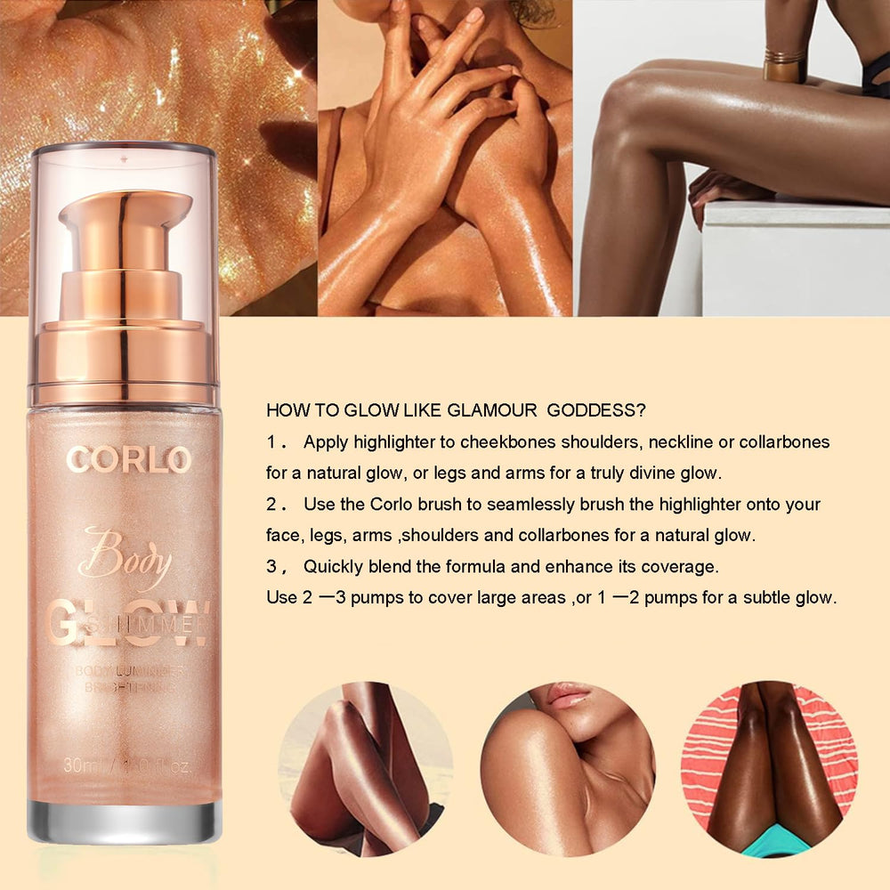 Corlo Liquid Glitter Highlighter delivers long-lasting sparkle without stickiness.