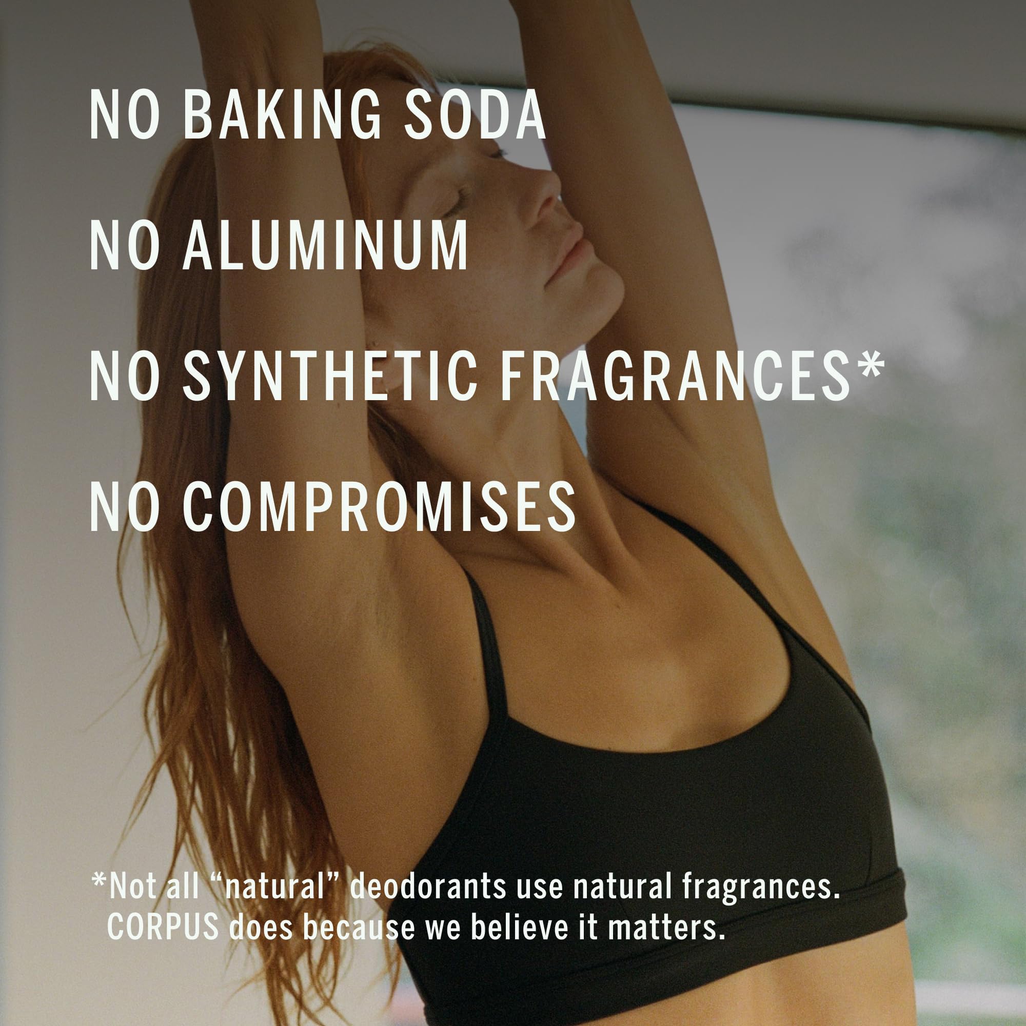 Corpus Cedar Flora Deodorant Spray lifestyle shot in bathroom suggests daily freshness on the go