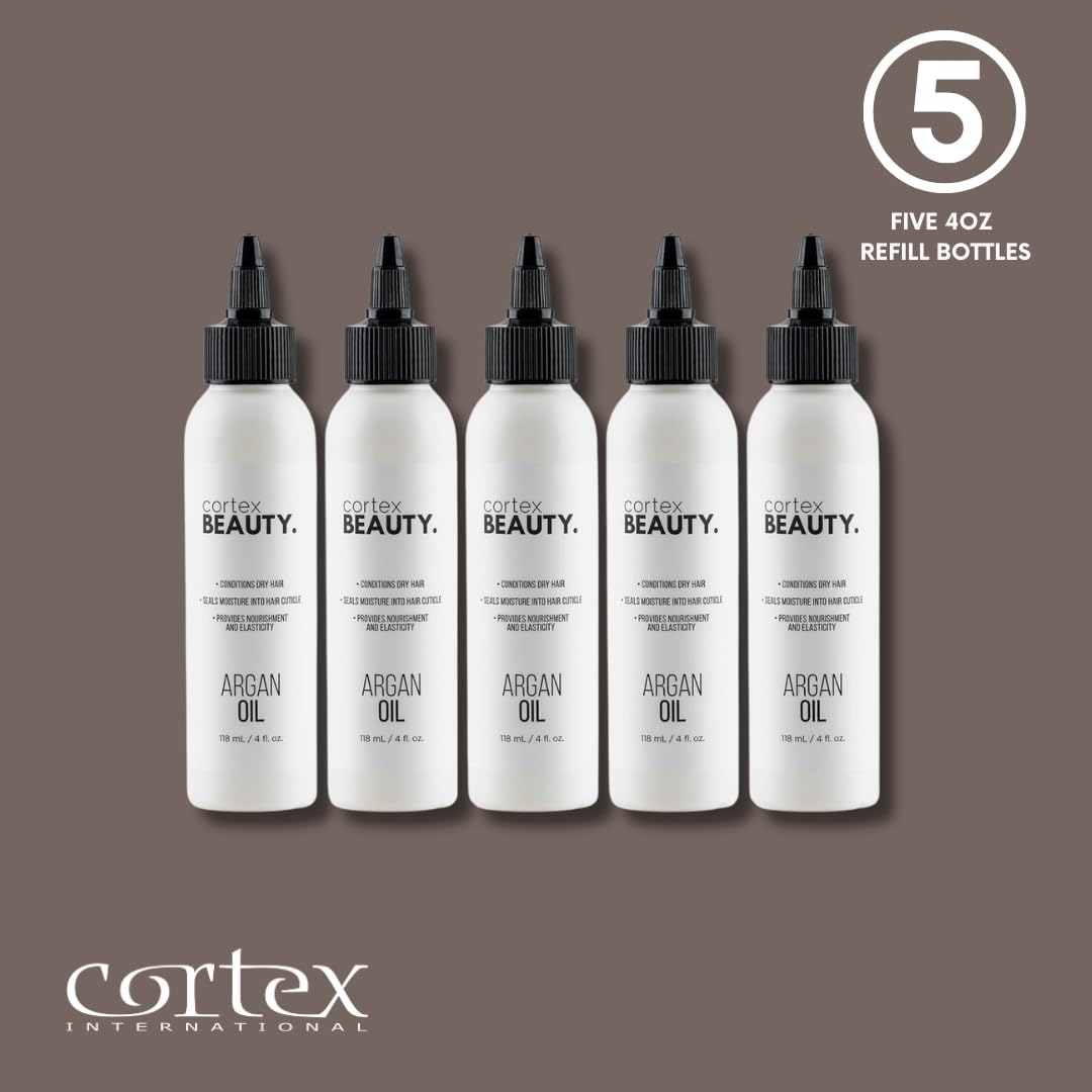 Cortex Professional Argan Oil Refill 4oz packaging close-up.