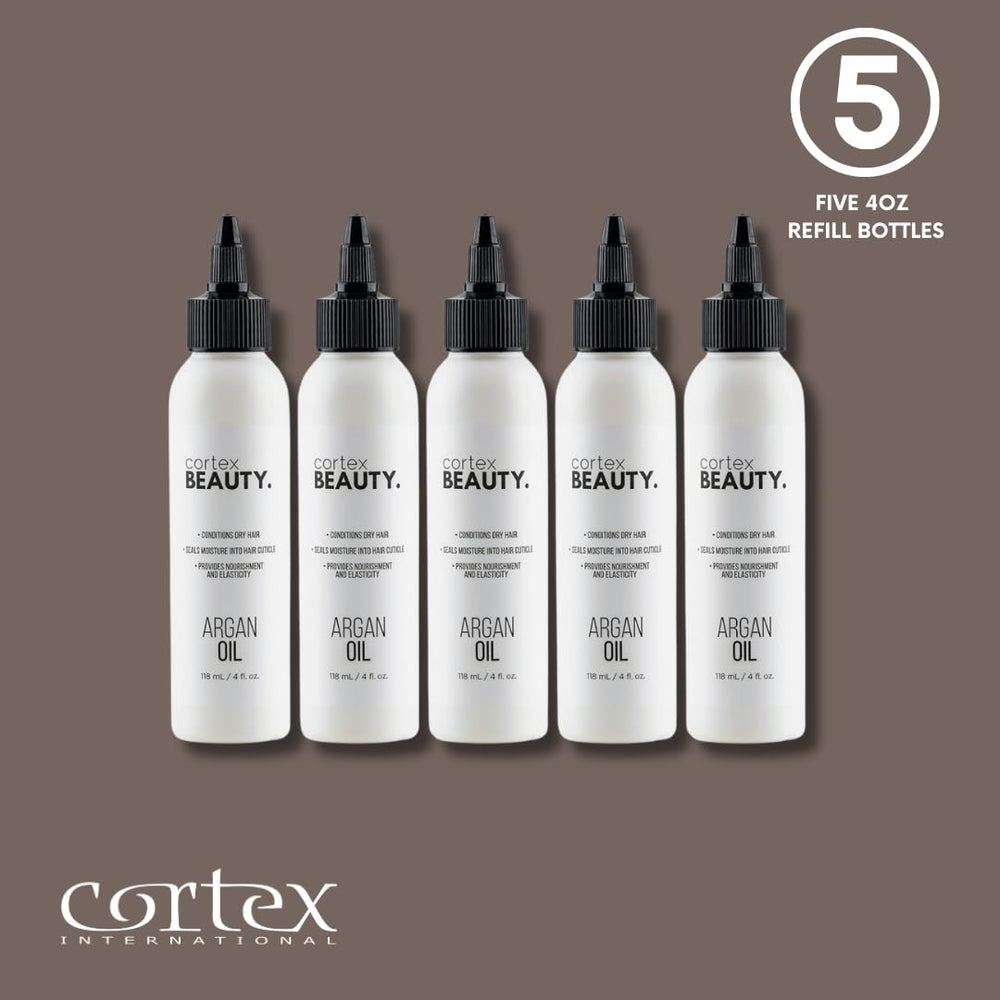 Cortex Professional Argan Oil Refill 4oz packaging close-up.