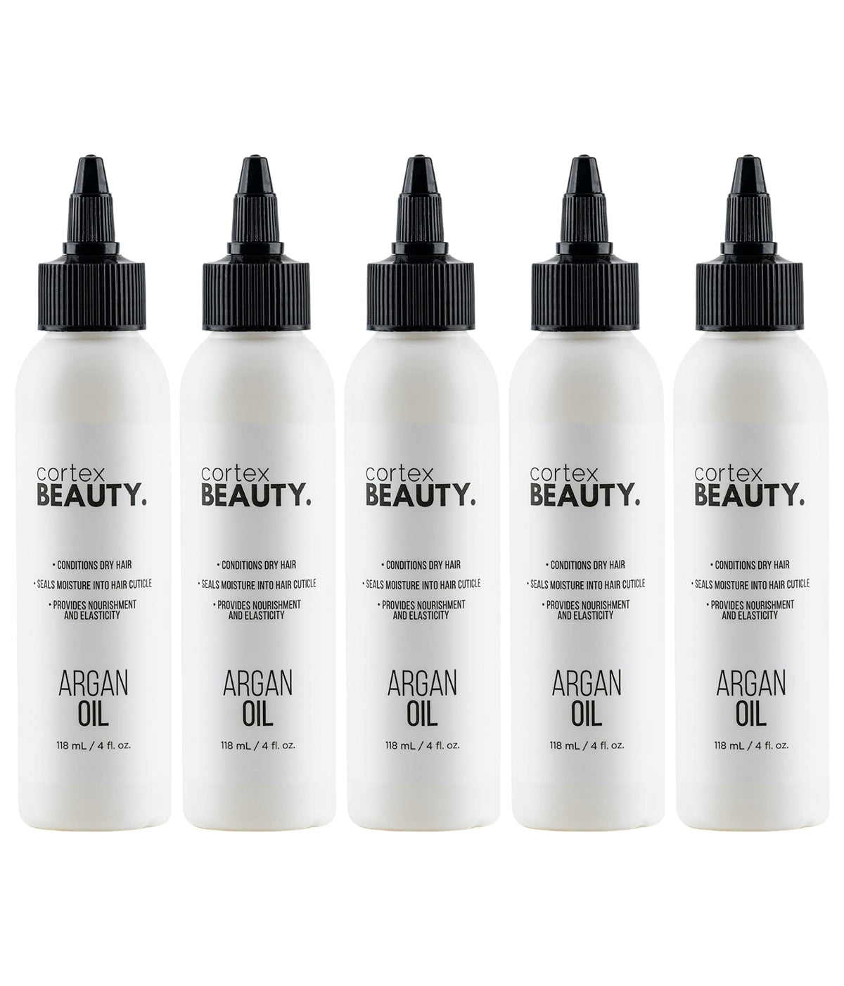 Cortex Professional Argan Oil Refill bottle ready for use, signaling silky results.