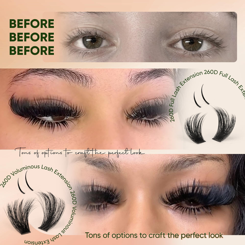 CORUSCATE dramatic full-look with 260D clusters for salon-like results at home.