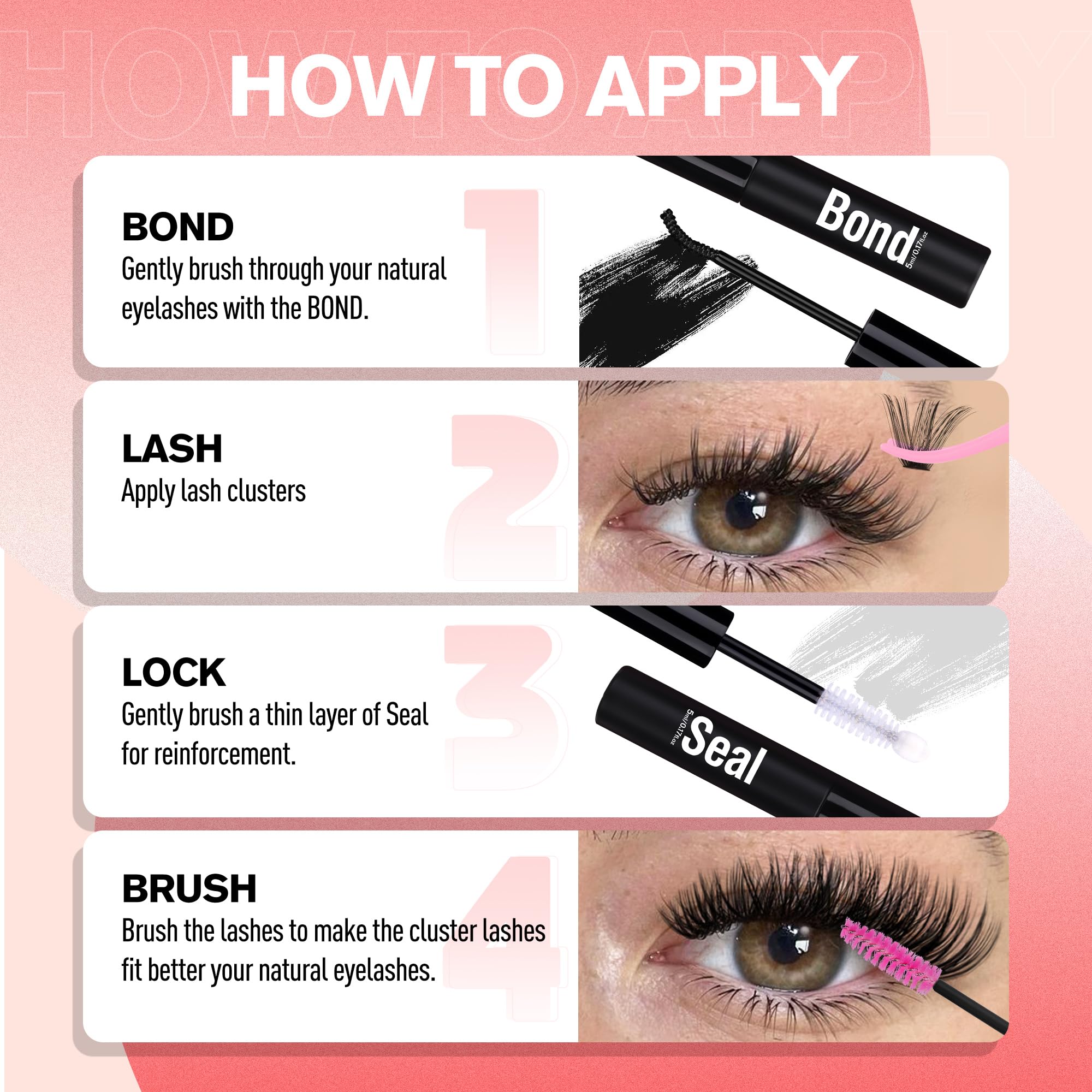 CORUSCATE eyelash brush for grooming lashes and brow lines.