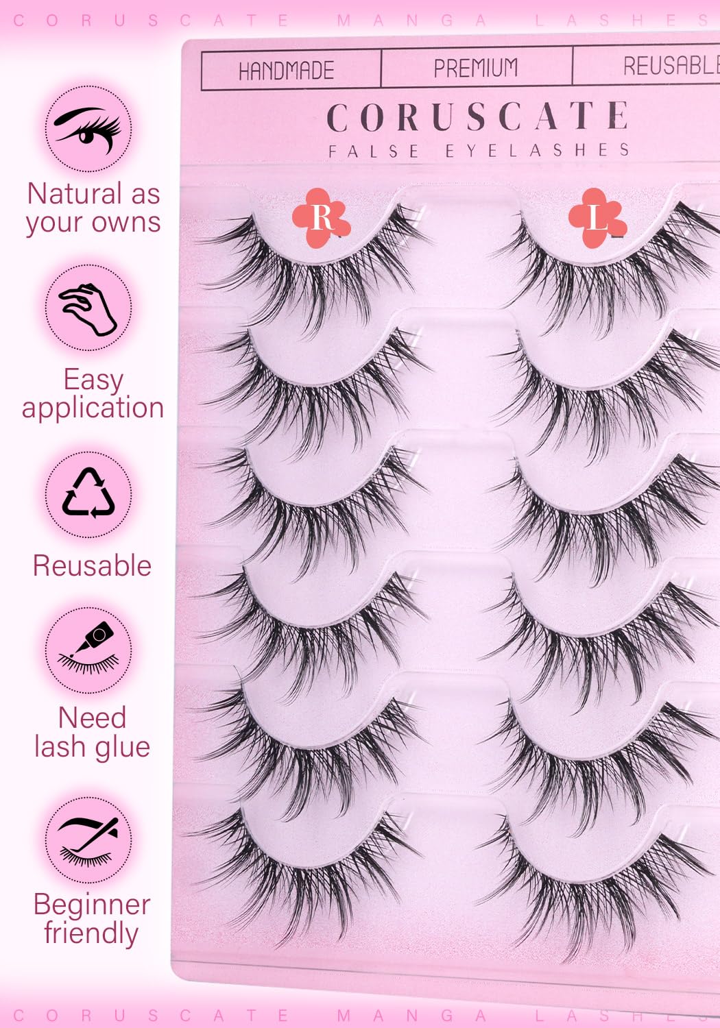 CORUSCATE invisible band lashes easy to apply and reusable