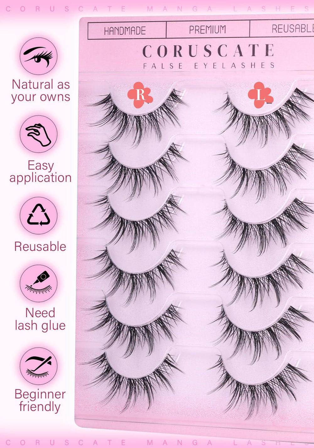 CORUSCATE invisible band lashes easy to apply and reusable
