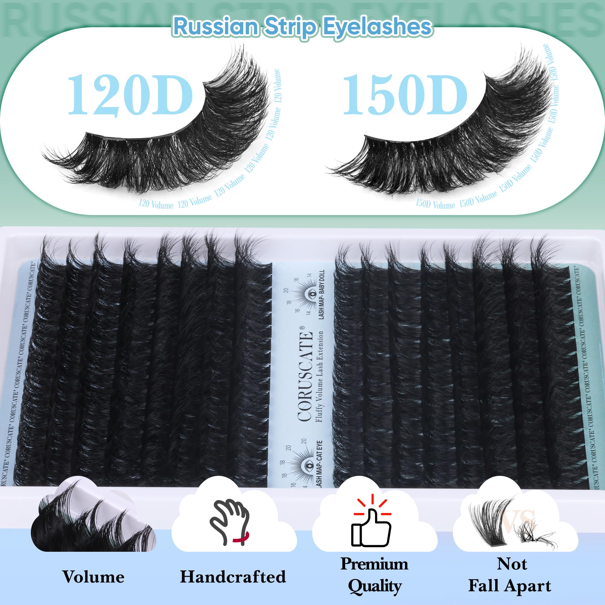 CORUSCATE lash clusters half-eye-look to enhance outer corners.