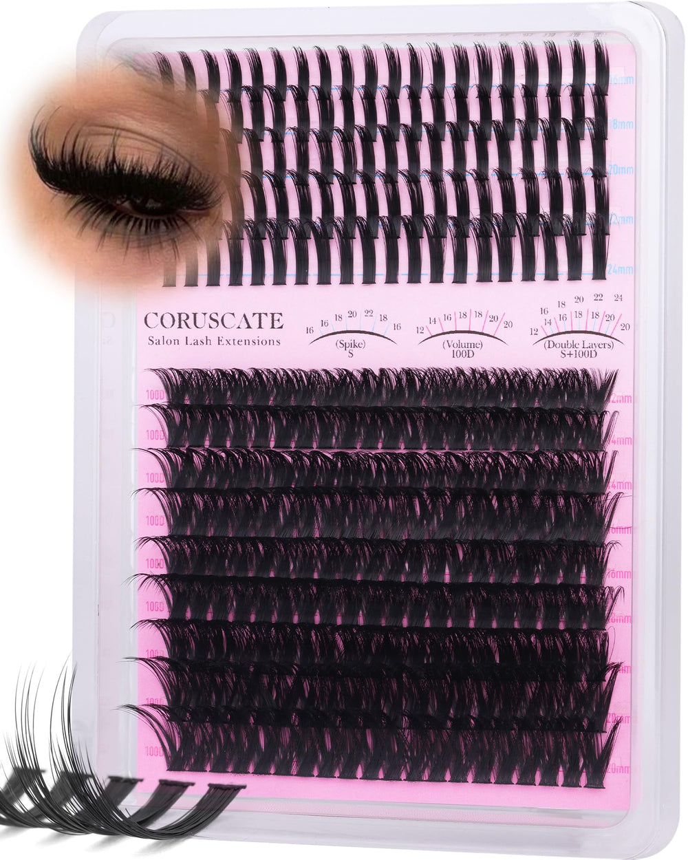 coruscate lash clusters spikes 12-24mm mega style for dramatic eyes and bold photos