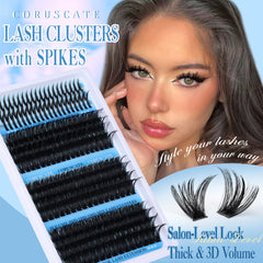 CORUSCATE lash lengths 14-20mm show mixed lengths for customizable day or night looks.